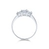 Silver Brilliant Cut Cubic Zirconia Three Stone Ring
