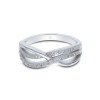 Silver Cubic Zirconia Crossover Fancy Band