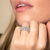 Silver Baguette & Round Brilliant Cubic Zirconia Fancy Band