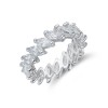 Silver Cubic Zirconia Marquise Cut Fancy Band Ring