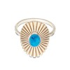 Sterling Silver Yellow Gold Plated Blue Magnesite Oval Fan Ring
