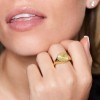 Yellow Gold Plated Round Signet Ring