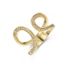 Yellow Gold Plated Cubic Zirconia Open Curve Ring