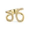 Yellow Gold Plated Cubic Zirconia Open Curve Ring