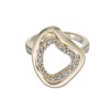 Yellow Gold Plated Cubic Zirconia Open Abstract Ring