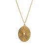 Sterling Silver Yellow Gold Plated Oval Fan Pendant
