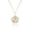 Yellow Gold Plated Textured Flower Pendant Necklace