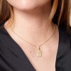 Yellow Gold Plated Brushed Drop Pendant