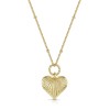 18ct Yellow Gold Vermeil Textured Heart Pendant