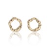 Yellow Gold Plated Hammered Circle Earrings