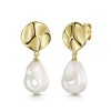 18ct Yellow Gold Vermeil Pearl Drop Earrings