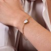 Yellow Gold Plated White Enamel Single Bracelet