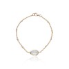 Yellow Gold Plated White Enamel Single Bracelet