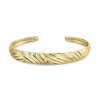 18ct Yellow Gold Vermeil Patterned Cuff Bangle