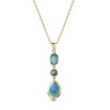18ct Yellow Gold Vermeil Jade & Turquoise Drop Pendant