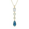 18ct Yellow Gold Vermeil Light Calci Jade, Paraiba Onyx, Blue Calci & Blue Black Jade Pendant