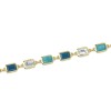 18ct Yellow Gold Vermeil Blue Topaz, Blue Black Jade & Green White Jade Bracelet