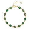 18ct Yellow Gold Vermeil Beryl Emerald, Green Aventurine, Moss Agate & Green Onyx Bracelet