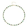 18ct Yellow Gold Vermiel Beryl Emerald, Green Aventurine, Moss Agate & Green Onyx Necklet