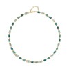 18ct Yellow Gold Vermeil Blue Topaz, Blue Black Jade & Green White Jade Necklet