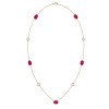 18ct Yellow Gold Vermeil Pink Fuchsia & Opal 24" Necklet