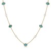 18ct Yellow Gold Vermeil Green White Jade & Pearl Necklet
