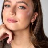 18ct Yellow Gold Vermeil Peach Moonstone & Pearl Earrings