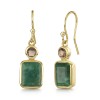 18ct Yellow Gold Vermeil Beryl Emerald & Smoky Quartz Earrings