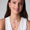 18ct Yellow Gold Vermeil Pink Opal & Pink Fuchsia Drop Earrings