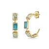 18ct Yellow Gold Vermeil Topaz, Jade & Paraiba Onyx Earrings