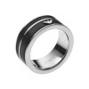 Emporio Armani Gents Black Geometries Stainless Steel Ring