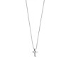 D For Diamond Silver Diamond-Set Cross Pendant