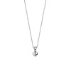 D For Diamond Silver Diamond-Set Heart Pendant