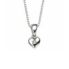 D For Diamond Silver Diamond-Set Heart Pendant
