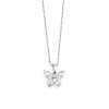 D For Diamond Silver Diamond Butterfly Pendant