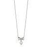 D For Diamond Pearl And Sterling Silver Bow Pendant