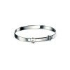 D for Diamond Silver Diamond Set Heart Baby Bangle