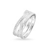 Thomas Sabo Sterling Silver Cubic Zirconia Crossover Ring TR2012-051-14