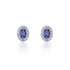 9ct White Gold Diamond 0.23ct and Tanzanite Halo Earrings