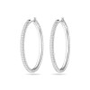 Swarovski Stone Rhodium Plated Hoop Earrings 5389432