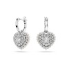 Swarovski Hyperbola Rhodium Plated Crystal Pearl Heart Drop Earrings 5684384