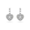 Swarovski Hyperbola Rhodium Plated Crystal Pearl Heart Drop Earrings 5684384