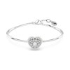 Swarovski Idyllia White Rhodium Plated Heart Ladies Bangle 5684385