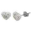 Tresor Paris White Heart Crystal Earrings 8mm