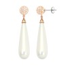 Tresor Paris Rose Gold Plate Crystal Shell Pearl Earrings