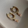 Carat* London Yellow Gold Plated Leni Hoop Morganite Earrings CE925Y-LENI-MG