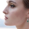 CARAT* Shannon White Gold Plated Emerald Green Drop Earrings CE925W-SHAN-GR