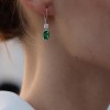 CARAT* Shannon White Gold Plated Emerald Green Drop Earrings CE925W-SHAN-GR