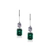 CARAT* Shannon White Gold Plated Emerald Green Drop Earrings CE925W-SHAN-GR