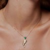 Carat* London Borneo Pear Cut Emerald Green Cubic Zirconia Leaf Pendant CN925Y-BORN-EM